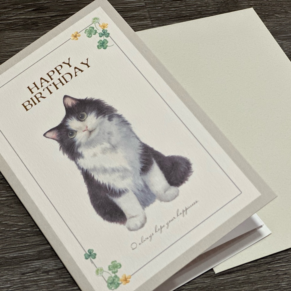 Norwegian Forest Kitten Cat Birthday Card ❘ Celebrate Card ❘ Happy Birthday Card